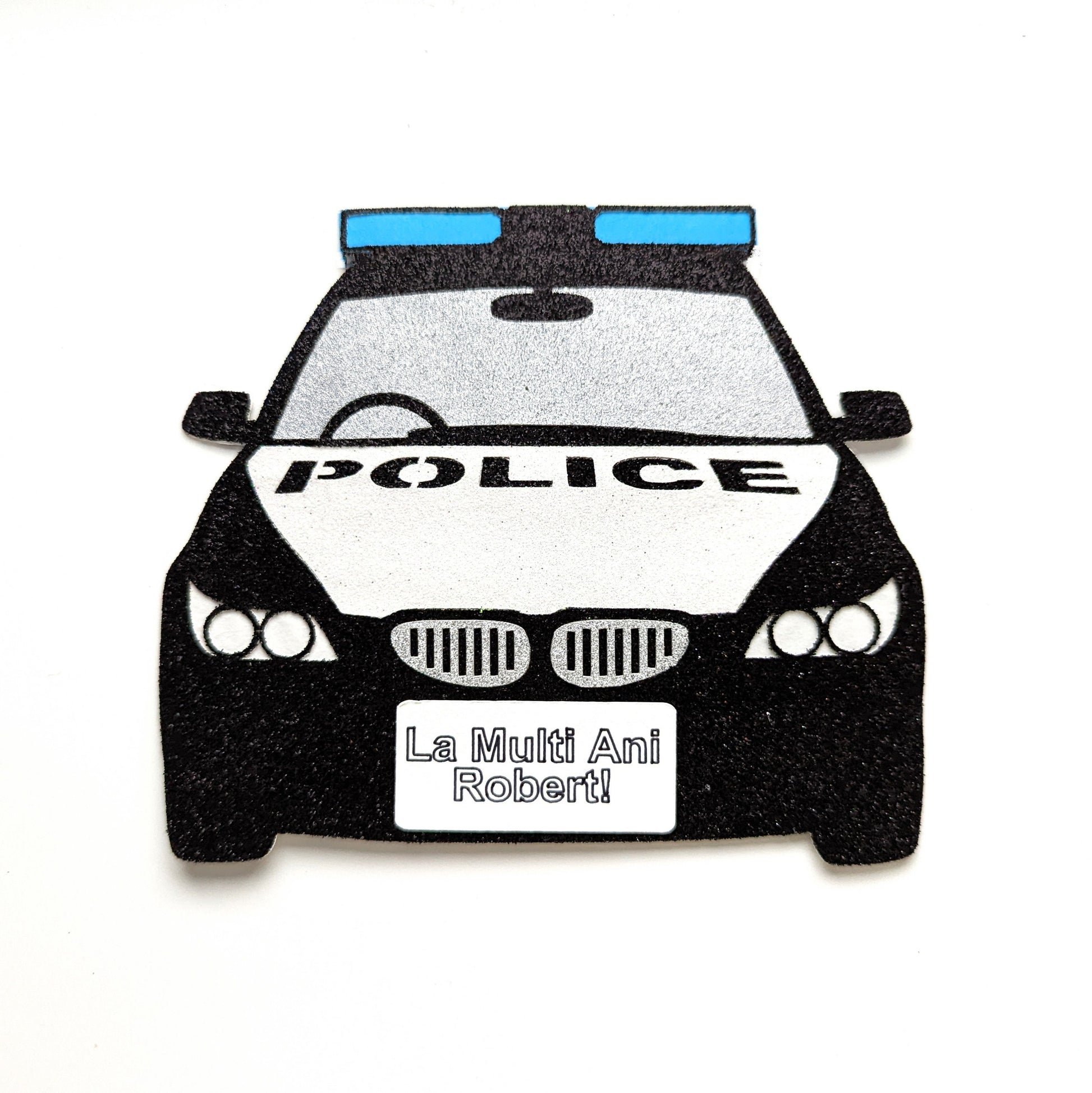 Police Cake Topper Police Car with Flashing Siren and Light Up Headlights Free Delivery