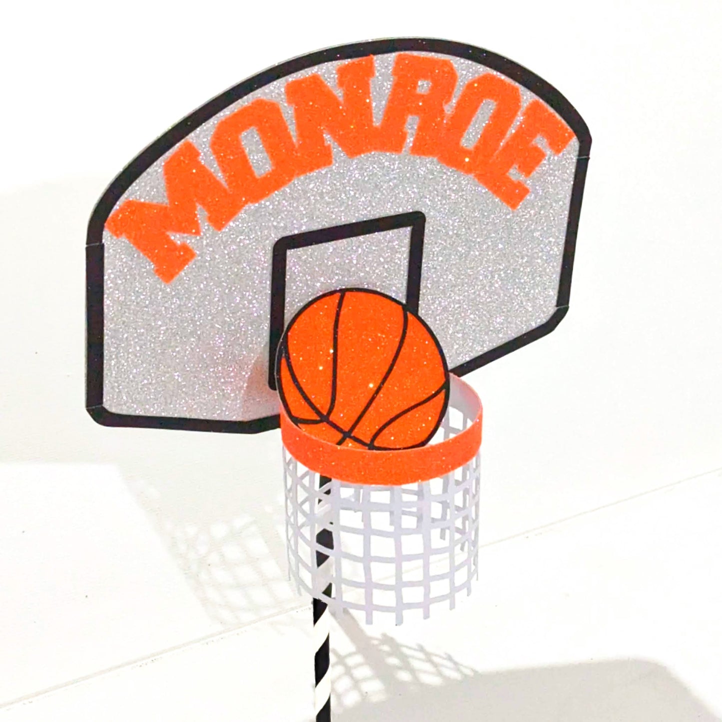 Basketball Themed 🏀 Cake Topper 3D Net & Ball Personalised Free Delivery