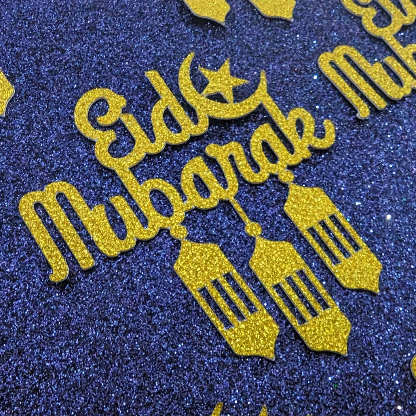 12 Eid Mubarak Cupcake Toppers with Lanterns Free Delivery Non Edible