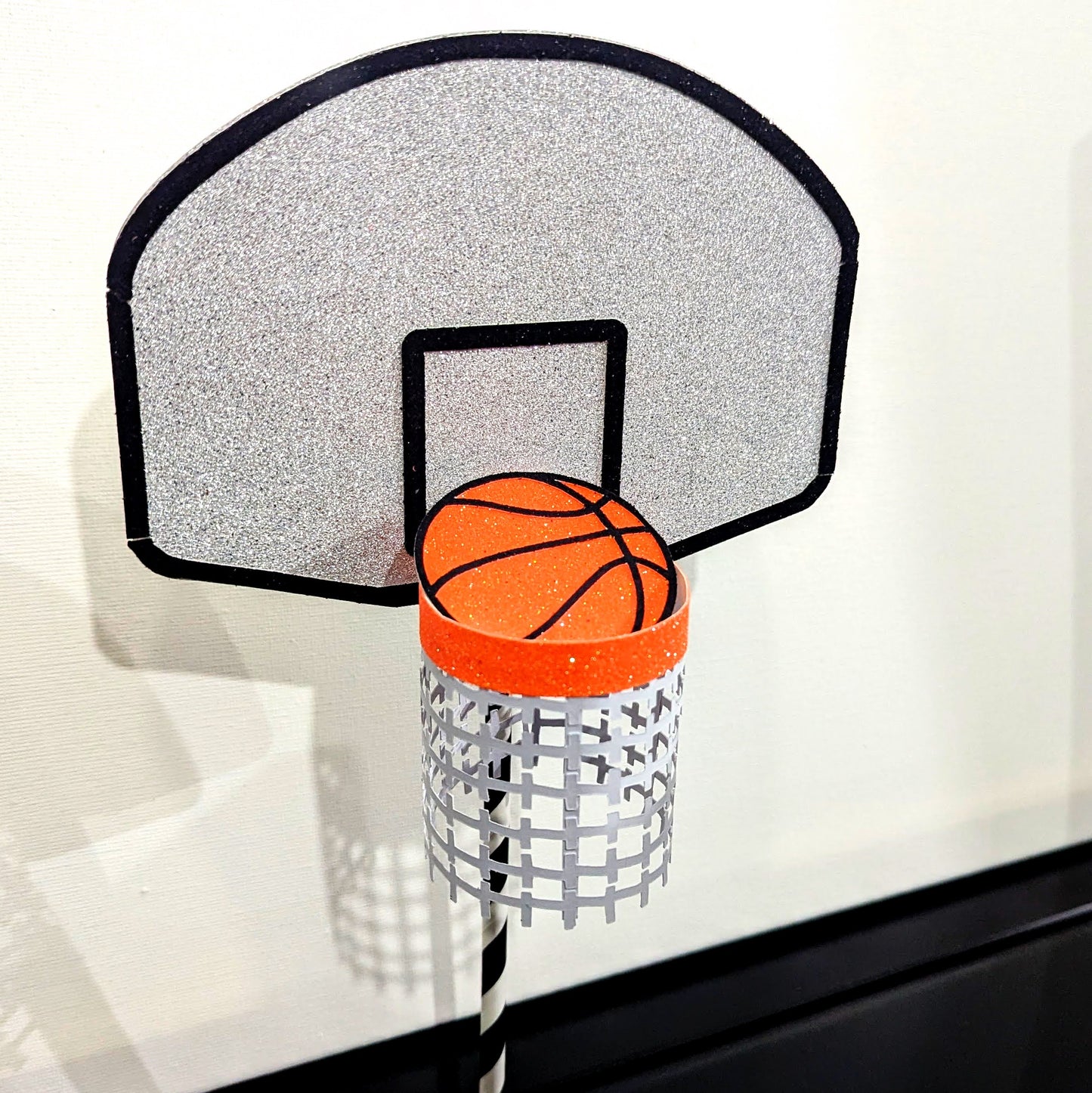 Basketball Themed 🏀 Cake Topper 3D Net & Ball Personalised Free Delivery