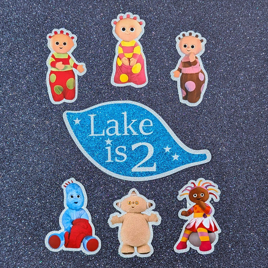 In the Night Garden Cake & Cupcake Toppers Glitter Personalised Free Delivery