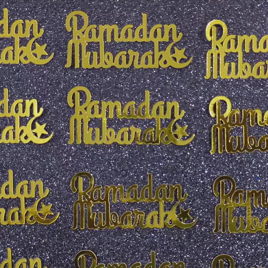 12 Ramadan Mubarak Cupcake Toppers in beautiful glitter gold / silver free delivery NON EDIBLE