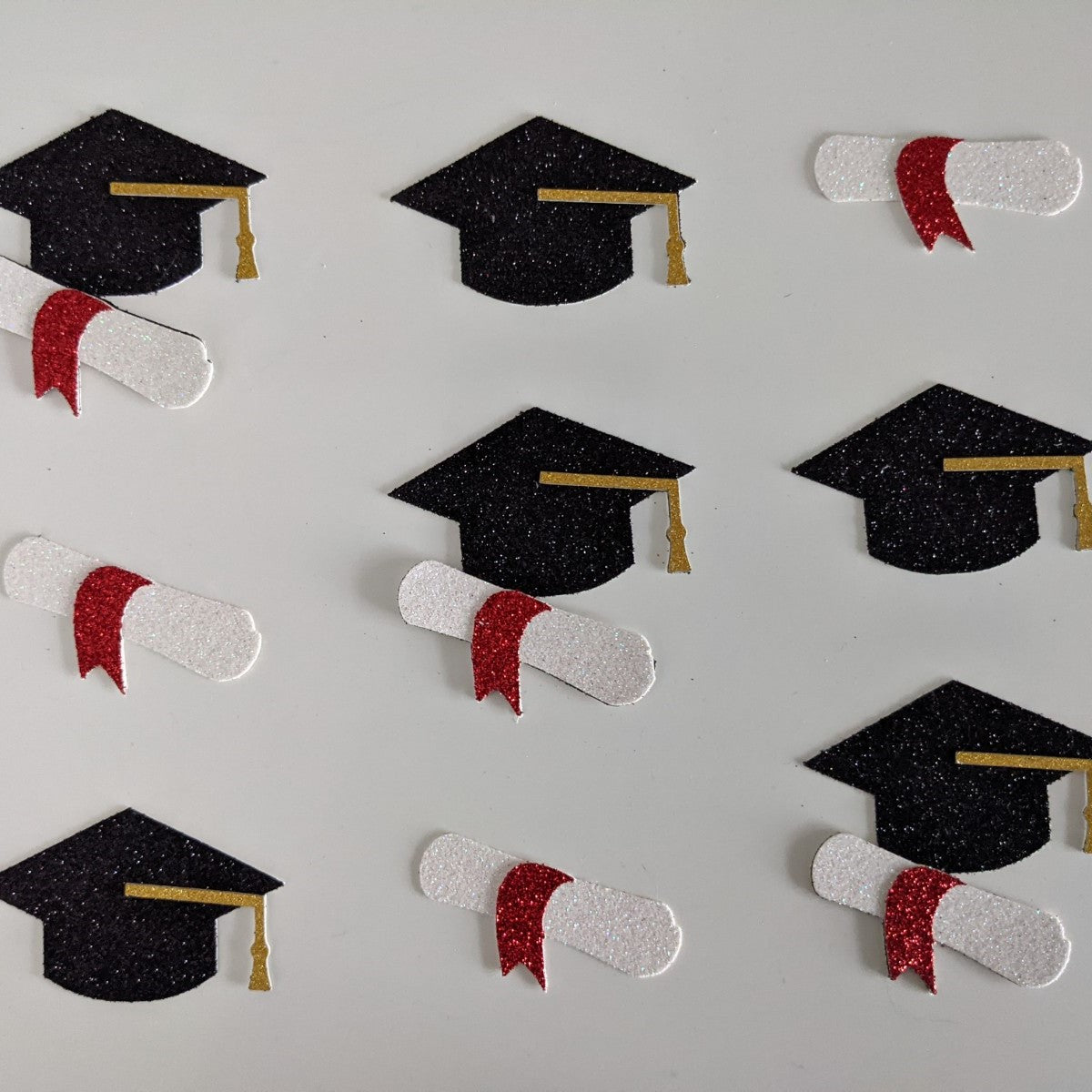 Graduation Congratulation Ceremony Hat and Scroll Cupcake Toppers Non Edible