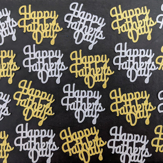 12 Pack Happy Fathers Day Cupcake Toppers Gold & Silver Non Edible