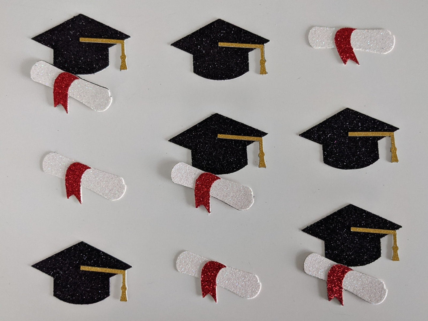 Graduation Congratulation Ceremony Hat and Scroll Cupcake Toppers Non Edible