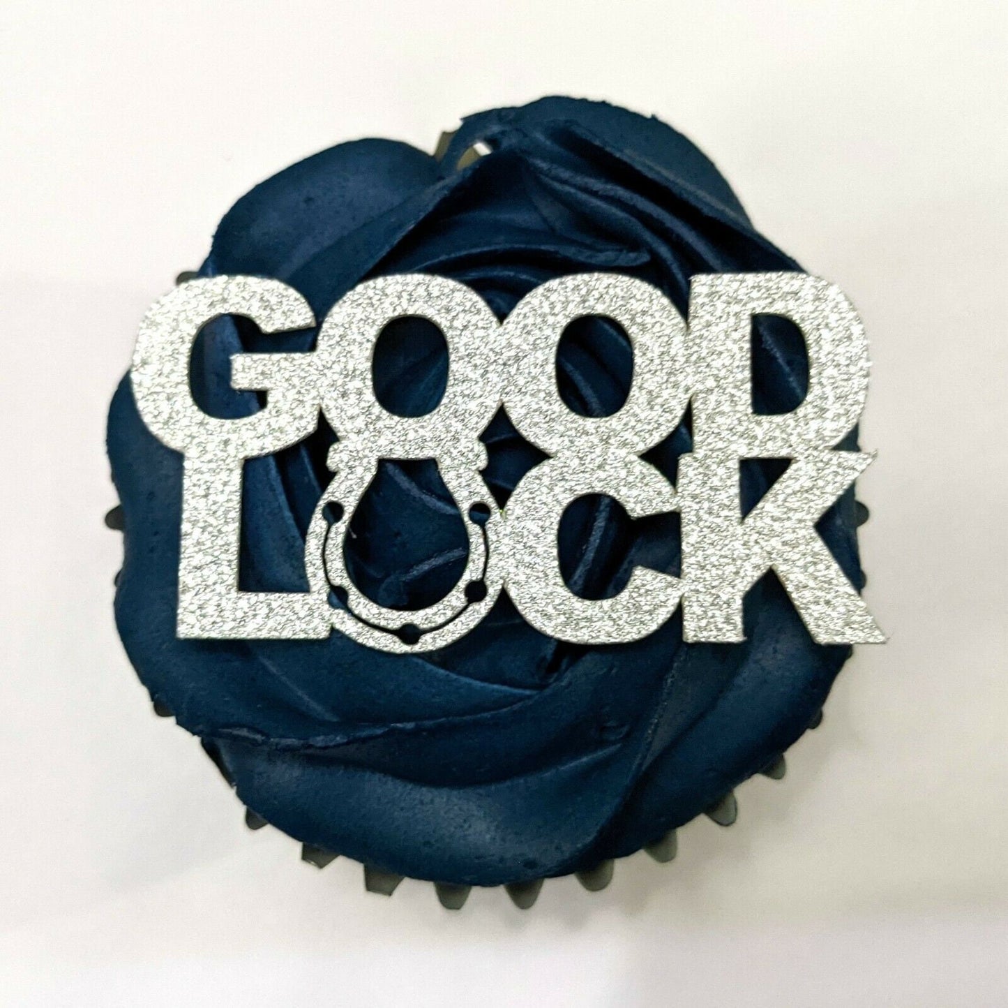 Good Luck Cupcake Toppers x 12 Gold & Silver Free Delivery