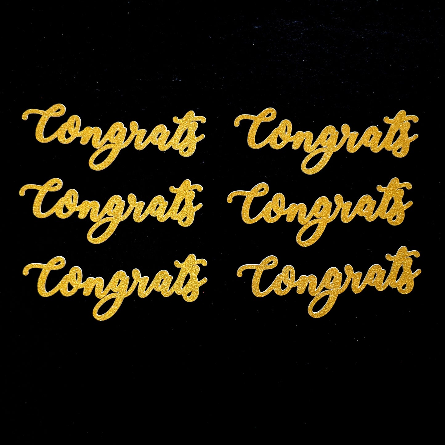 12 Pack Congratulations Cake / Cupcake Toppers Gold, Silver 2.5 and 4 inch Free Delivery