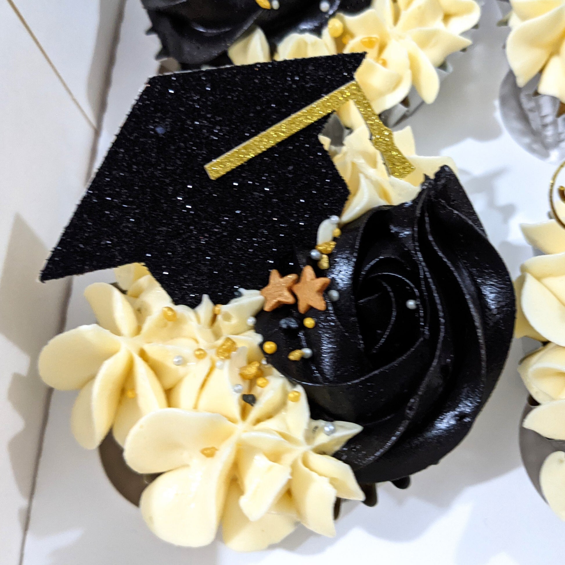 Graduation Congratulation Ceremony Hat and Scroll Cupcake Toppers Non Edible