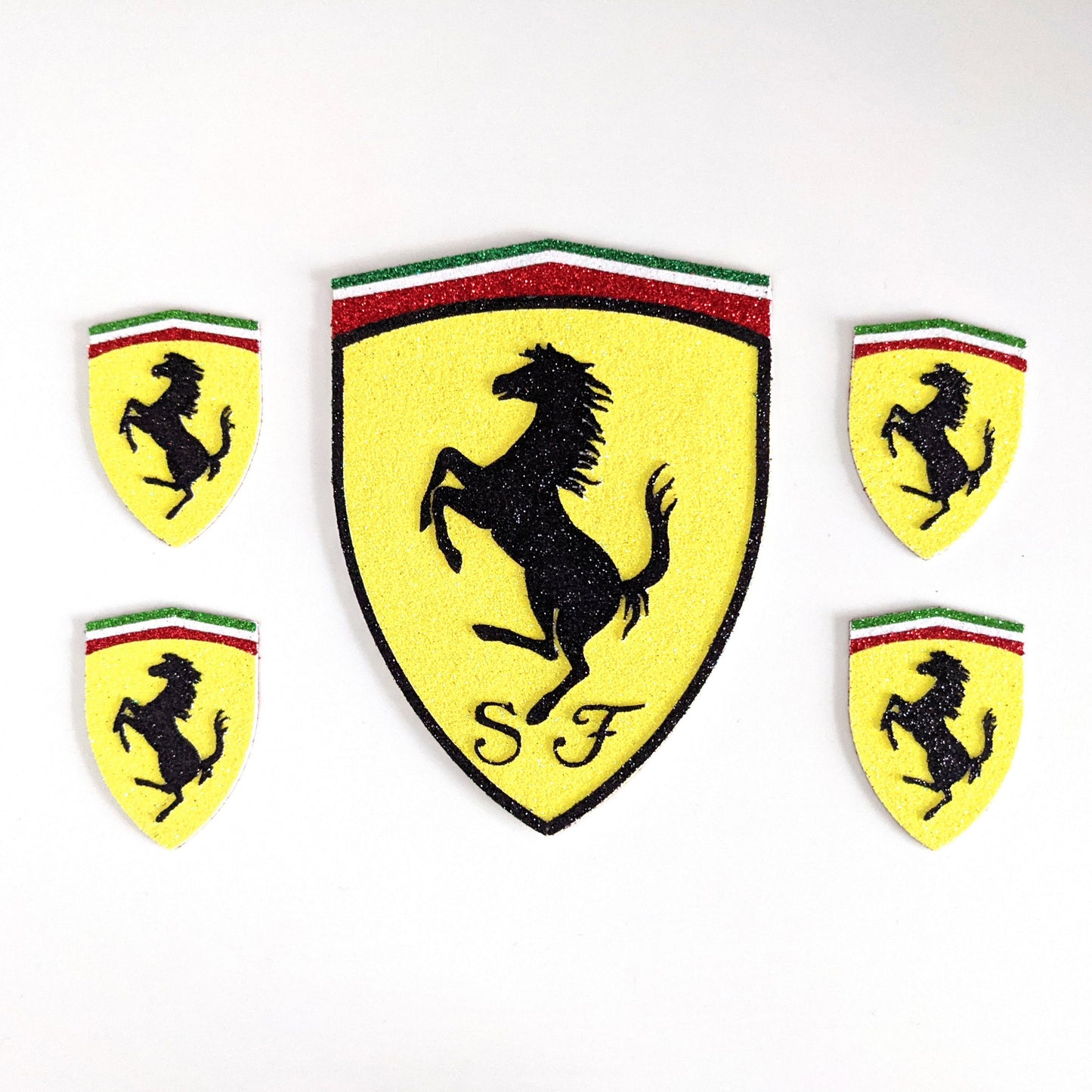 Supercar Cake Topper Decoration Glitter Red and Yellow Non Edible 5.5 x 4 inches Free Delivery