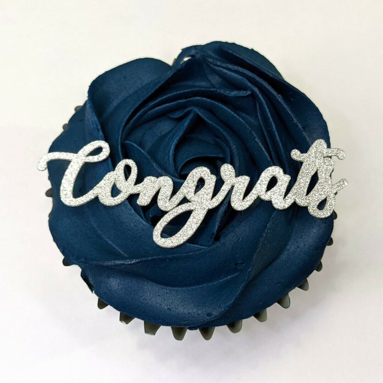 12 Pack Congratulations Cake / Cupcake Toppers Gold, Silver 2.5 and 4 inch Free Delivery