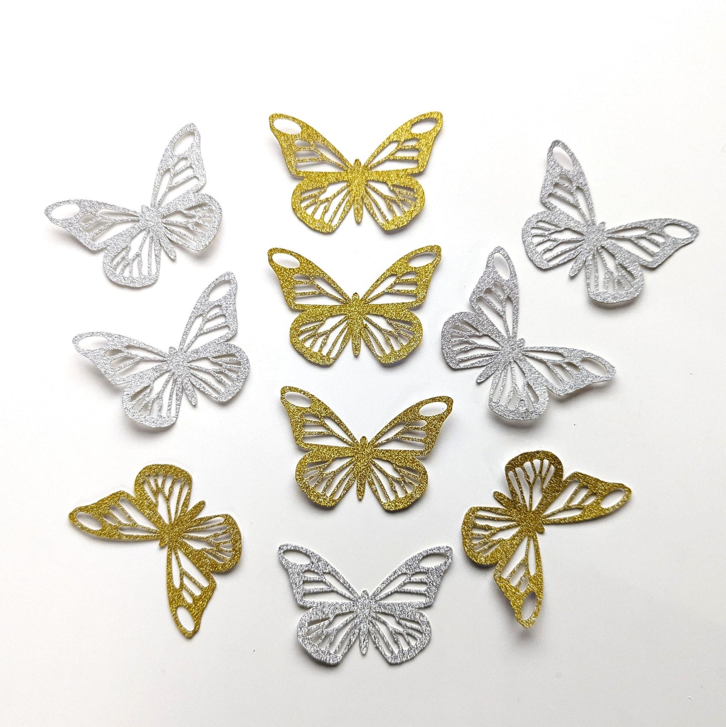 12 Pack Butterfly Cake / Butterfly Cupcake Toppers Gold & Silver Free Delivery