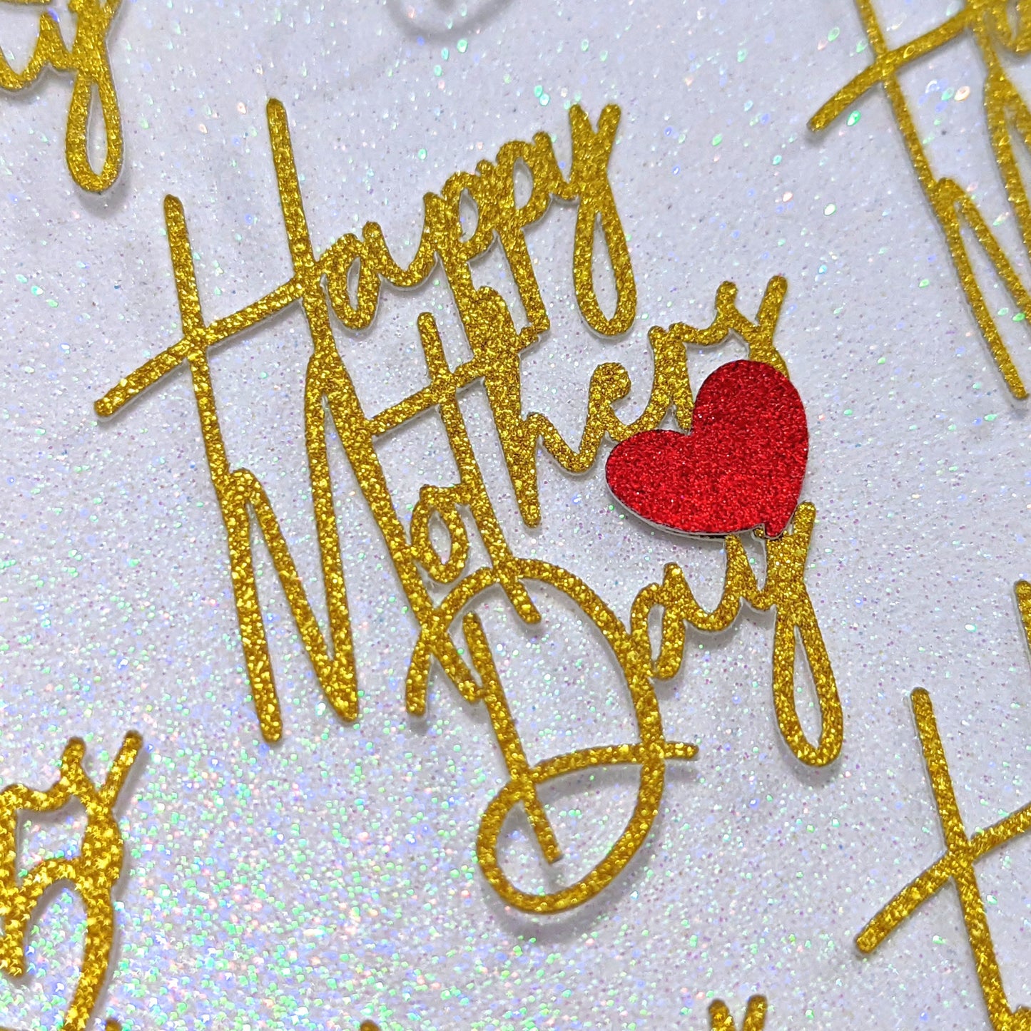 12 Happy Mothers Day Cupcake Toppers Gold Silver Free Delivery Non Edible 2.4x2"