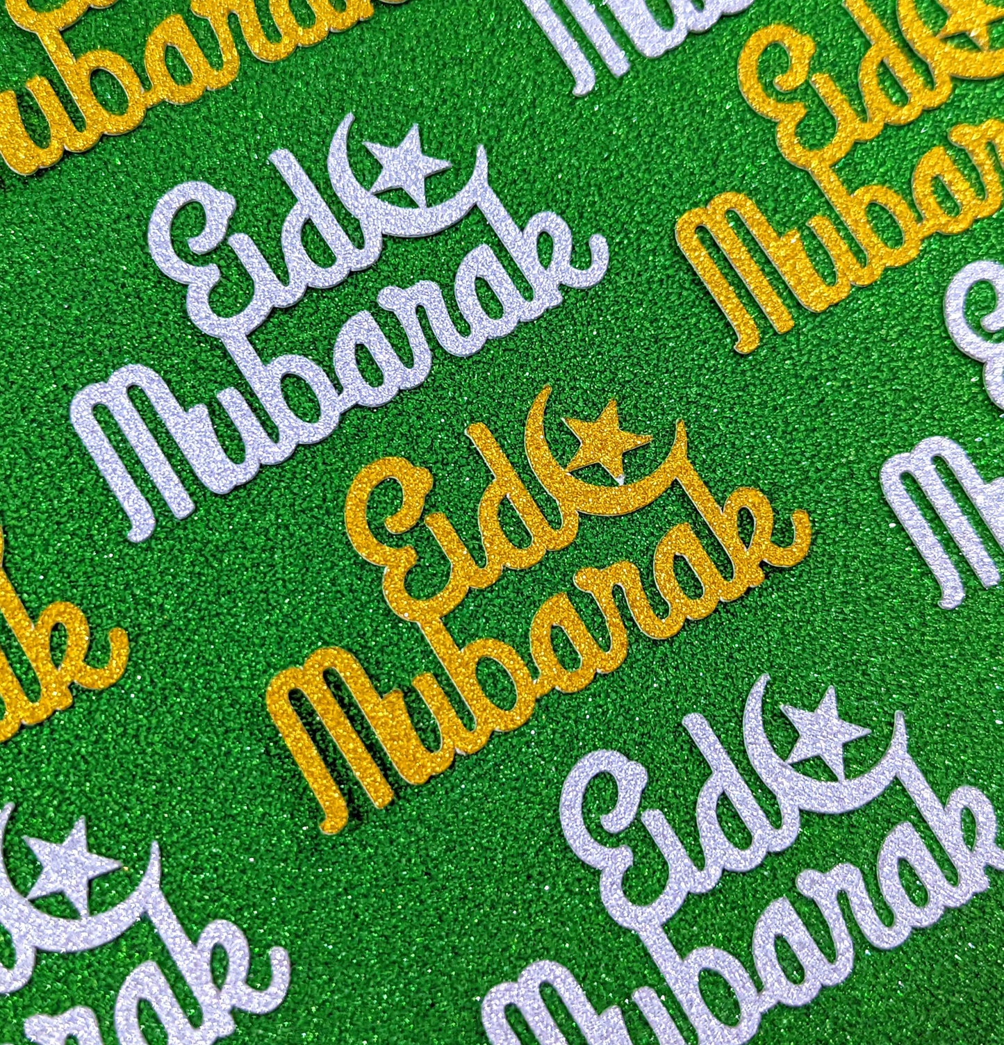 12 Eid Mubarak Cupcake Toppers Gold, Silver Free Delivery Non Edible