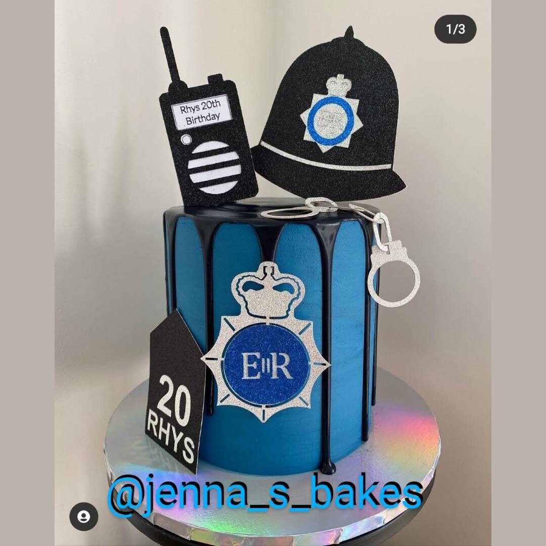 Police Cake Toppers Police Themed Badges, Cuffs, Hats, Ranks Free Delivery Non Edible
