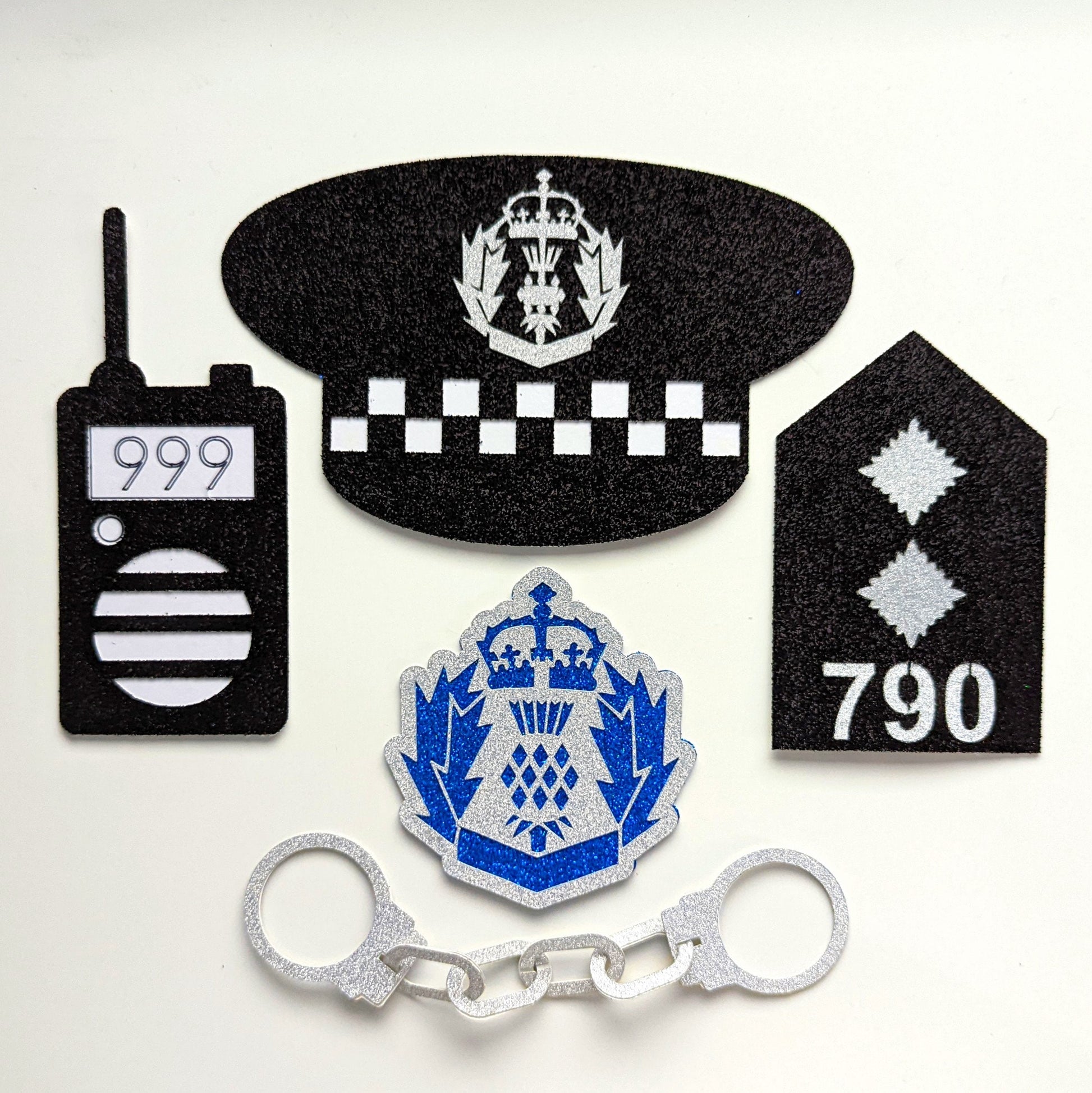 Police Cake Toppers Police Themed Badges, Cuffs, Hats, Ranks Free Delivery Non Edible