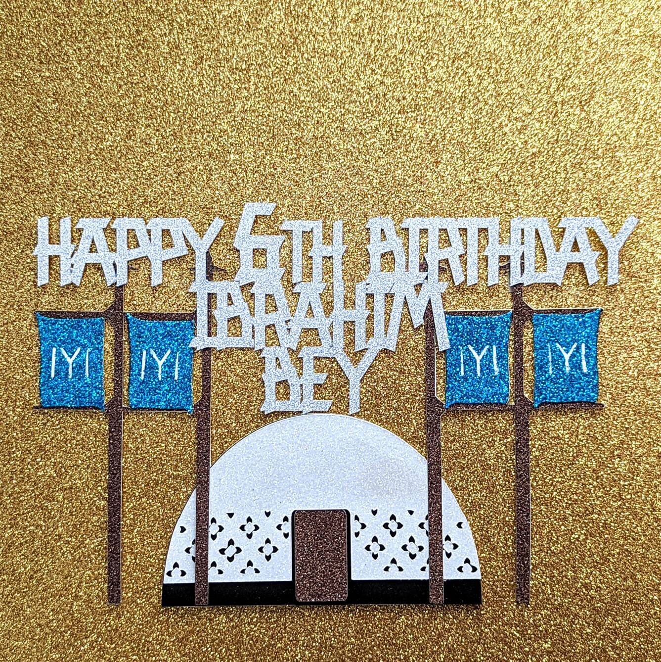 Ertugrul Cake Topper NEW Kayi Drillis IYI Tent, Flags Personalised Free Delivery