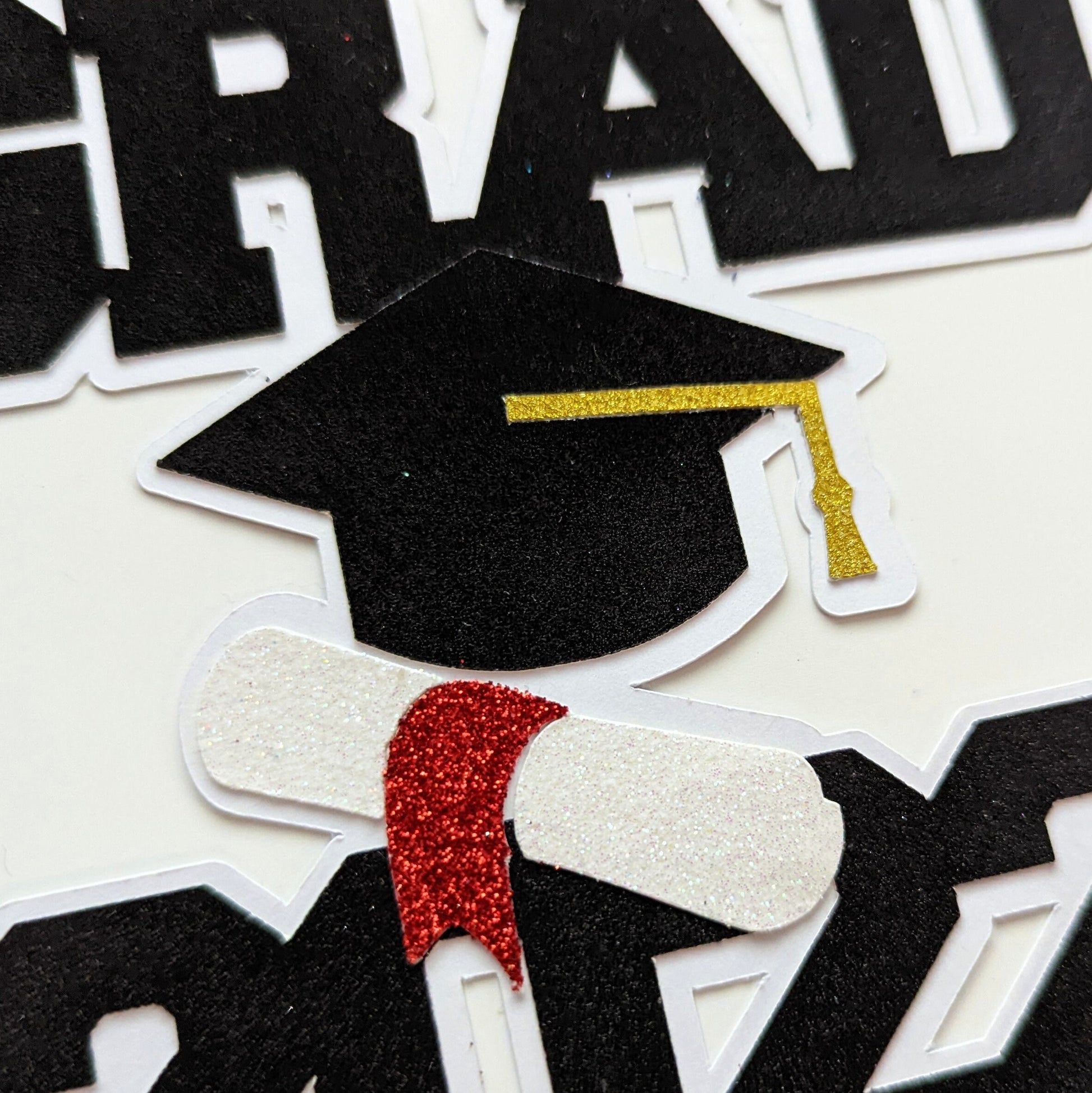 Graduation Cake Topper Personalised with Hat & Scroll Free Delivery 6.5x5"