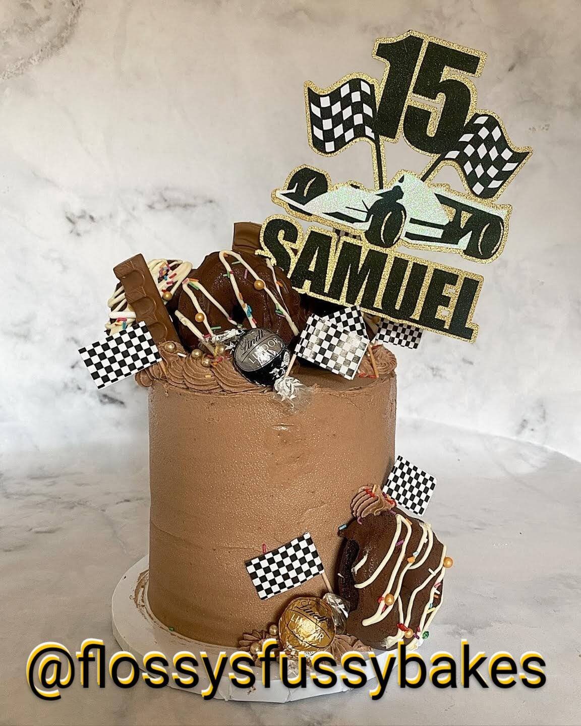 F1 Race Car Cake Topper Glitter Supercar Non Edible 6 x 7 in Free Delivery