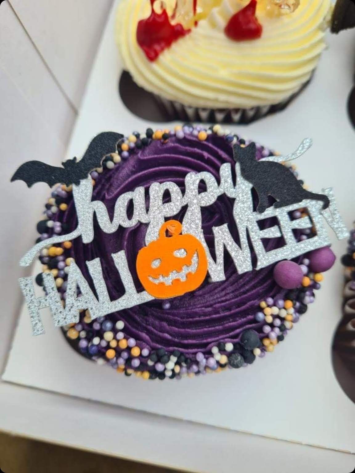 Halloween Themed Cupcake Toppers Gold Silver Free Delivery Non Edible