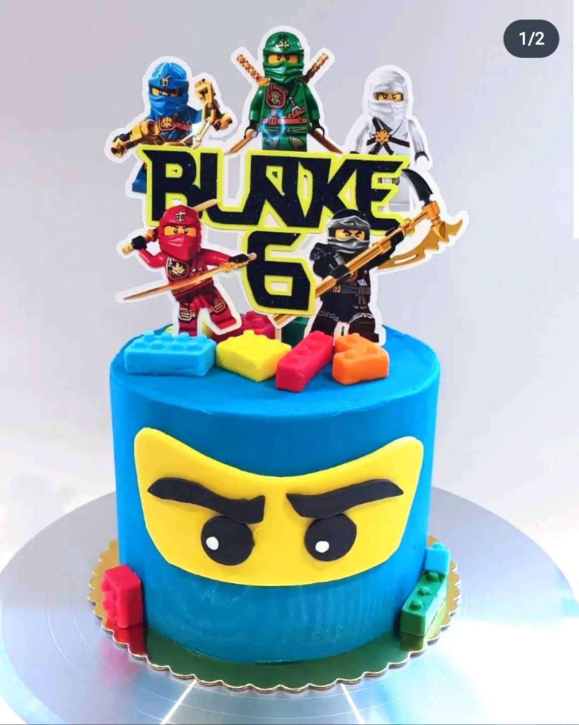 Personalised Ninjago Glitter Cake Topper with Free Delivery