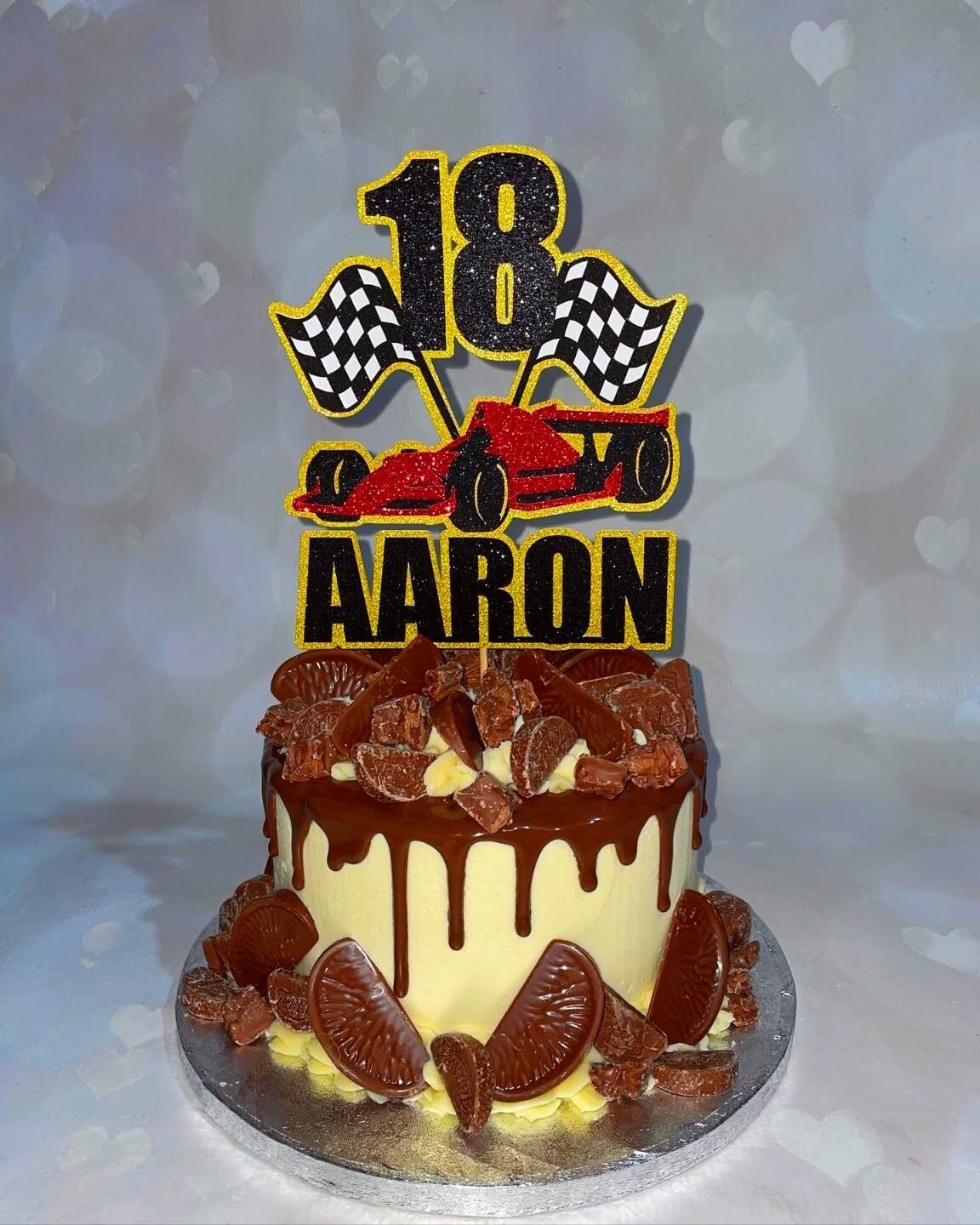 F1 Race Car Cake Topper Glitter Supercar Non Edible 6 x 7 in Free Delivery