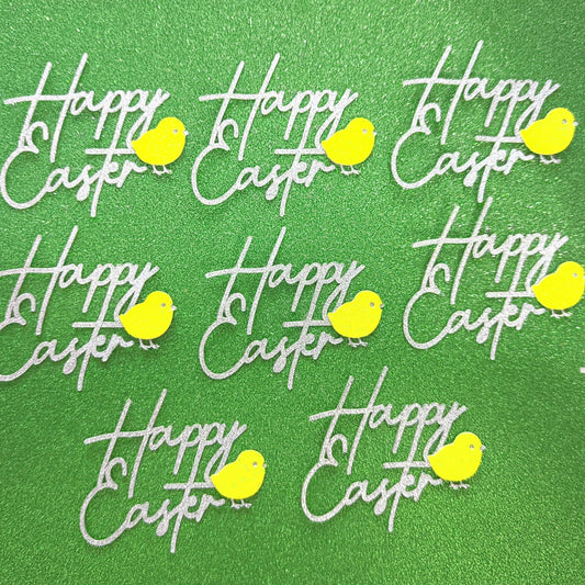 12 Happy Easter Cupcake Toppers with Adorable Chicks Free Delivery Non Edible