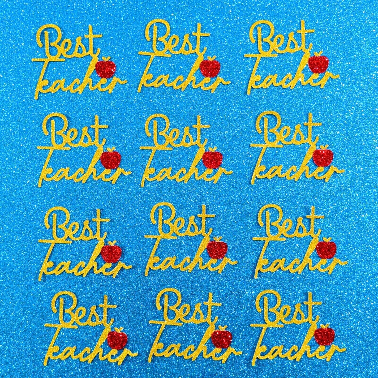 12 Best Teacher Cupcake Toppers with Red Apple Free Delivery Non Edible