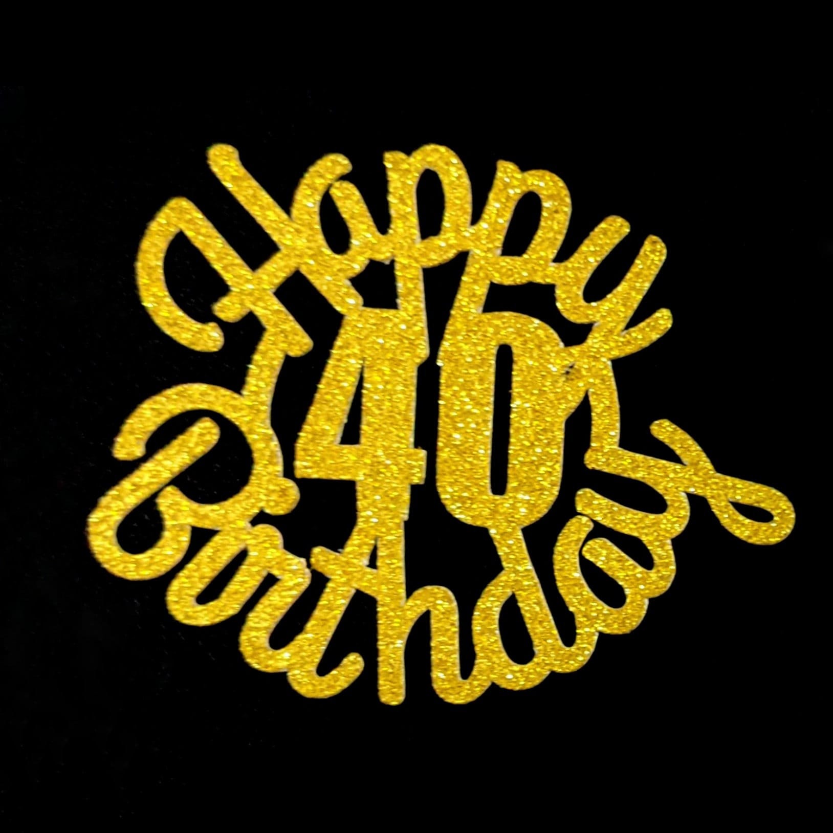 Happy Birthday Cupcake Toppers with Age in Gold & Silver Free Delivery