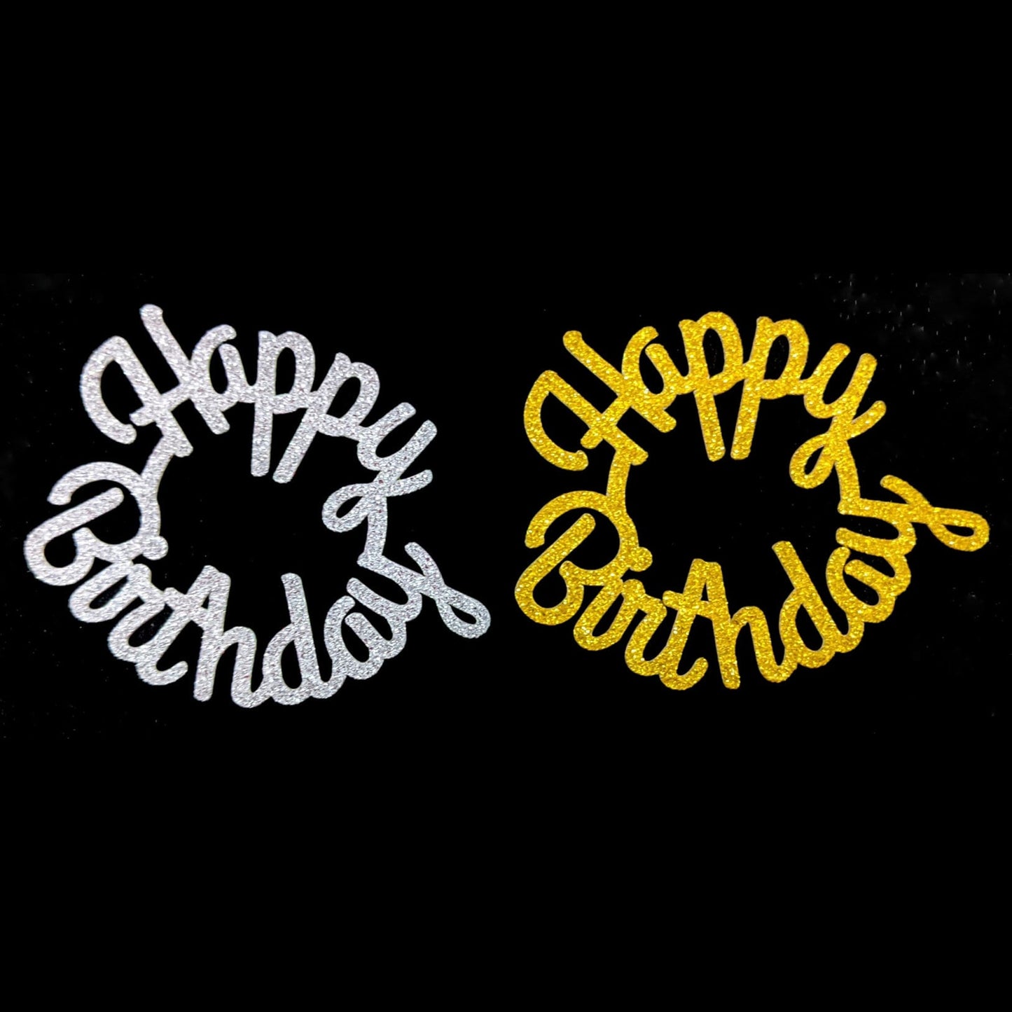 Happy Birthday Cupcake Toppers with Age in Gold & Silver Free Delivery