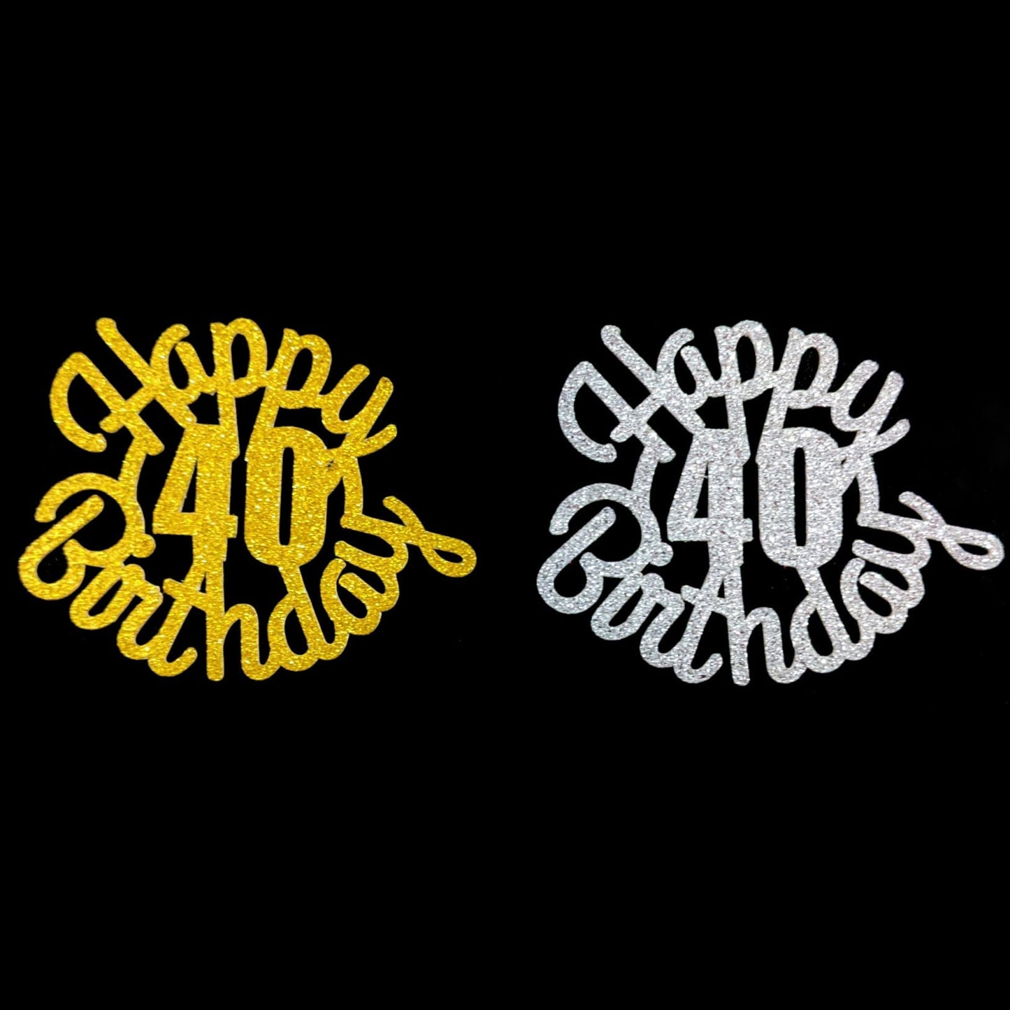 Happy Birthday Cupcake Toppers with Age in Gold & Silver Free Delivery